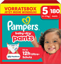 Pampers Baby-Dry Pants, Größe 5, 180 Stück – Produktverpackung