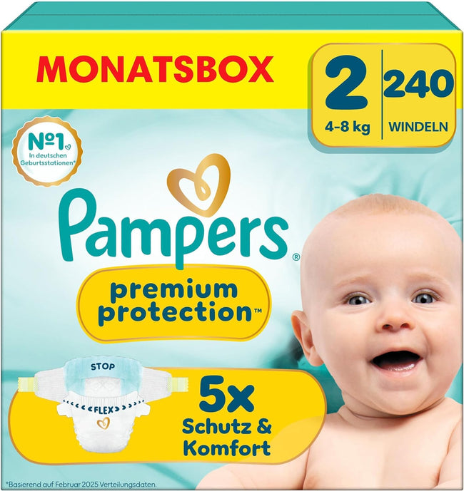 Pampers Premium Protection, Größe 2, 240 Stück – Produktverpackung
