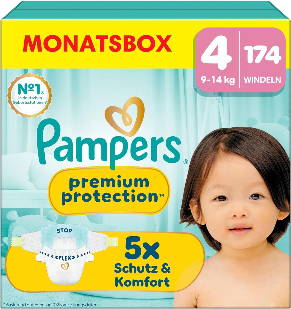 Pampers Premium Protection, Größe 4, 174 Stück – Produktverpackung